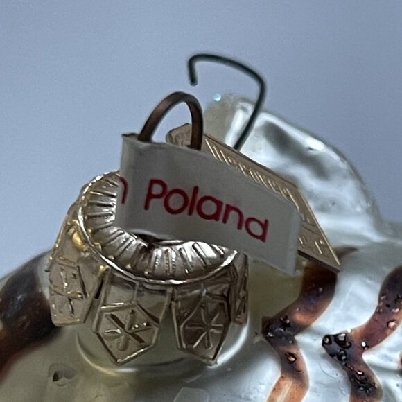 The Discovery Channel Store WHITE TIGER Blown Glass Christmas Ornament Poland - Picture 6 of 8